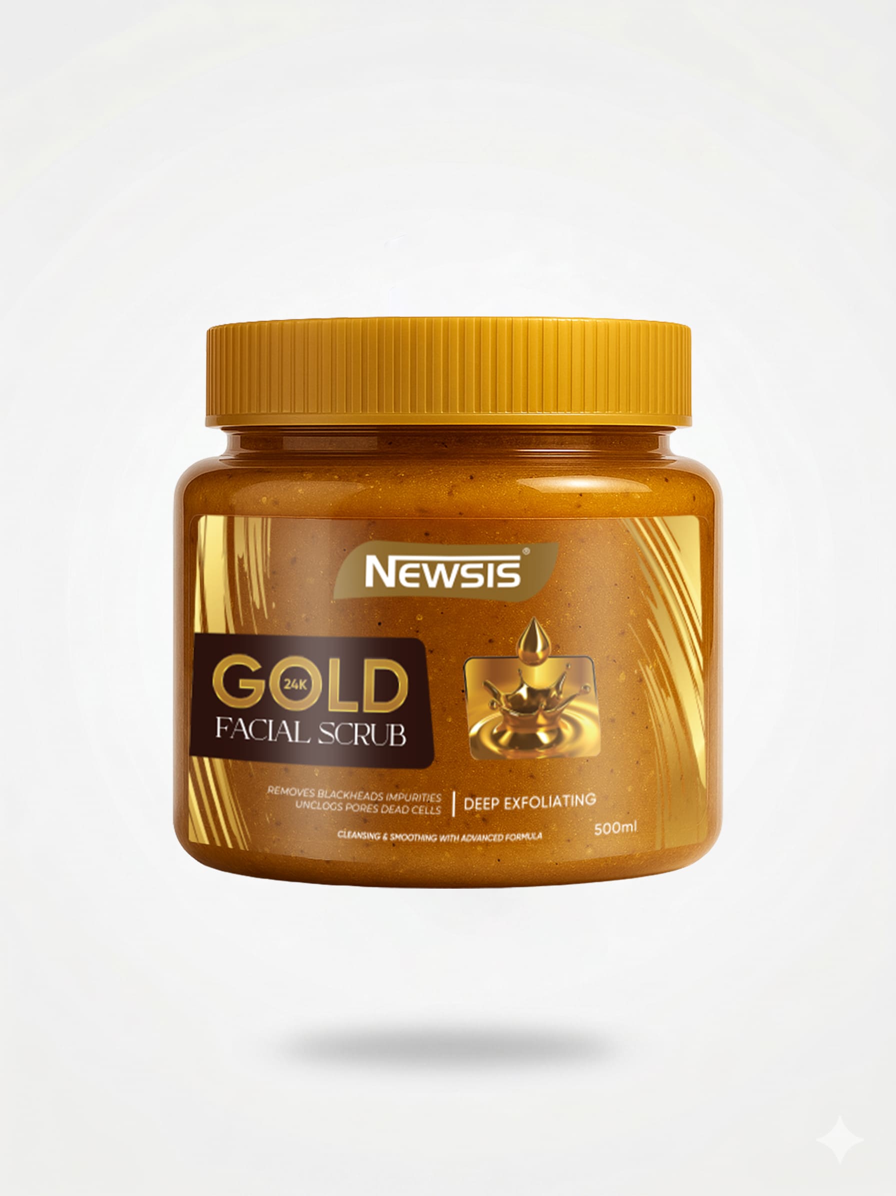 Newsis Gold Facial Scrub elegant gold dust skincare